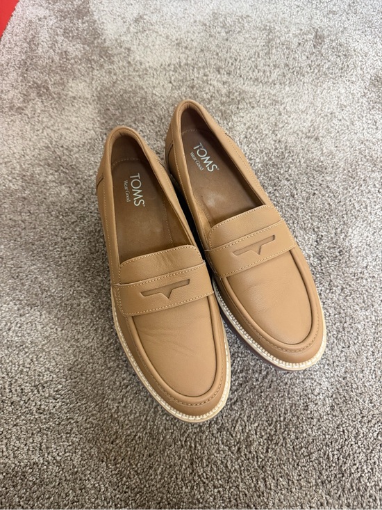 Toms Shoes - Toms Tan Leather Penny Loafers